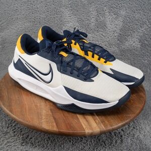Nike Precision 6 Basketball Shoes Size 14 White Midnight Navy Gold DD9535-101